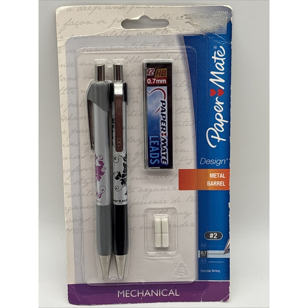 Paper mate metal barrel design #2 mechanical pencil floral Design discontinued